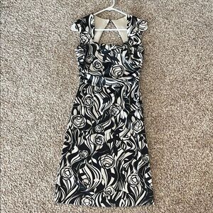 Donna Ricco Black and Cream Floral Cocktail Dress!